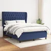 Image de vidaXL Sommier à lattes de lit avec matelas Bleu 140x190 cm Tissu
