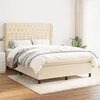 Image de 3128210 vidaXL Lit Ã  sommier tapissier avec matelas CrÃ¨me 140x200 cm Tissu