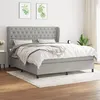 Image de vidaXL Sommier à lattes de lit avec matelas Gris clair 160x200cm Tissu