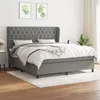 Image de vidaXL Sommier à lattes de lit avec matelas Gris foncé 160x200cm Tissu