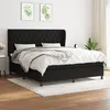 Image de vidaXL Sommier à lattes de lit avec matelas Noir 160x200 cm Tissu