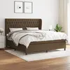 Image de vidaXL Sommier à lattes de lit avec matelas Marron foncé 180x200 cm