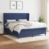 Image de vidaXL Sommier à lattes de lit avec matelas Bleu 180x200 cm Tissu
