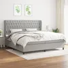 Image de vidaXL Sommier à lattes de lit avec matelas Gris clair 200x200cm Tissu