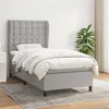 Image de vidaXL Sommier à lattes de lit avec matelas Gris clair 80x200 cm Tissu