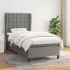 Image de vidaXL Sommier à lattes de lit et matelas Gris foncé 90x190 cm Tissu