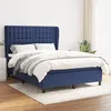 Image de vidaXL Lit à sommier tapissier avec matelas Bleu 140x200 cm Tissu