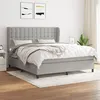 Image de vidaXL Lit à sommier tapissier avec matelas Gris clair 160x200cm Tissu