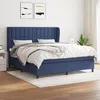 Image de Vidaxl Lit À Sommier Tapissier Avec Matelas Bleu 160x200 Cm Tissu - Modèle 3128299