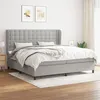 Image de vidaXL Lit à sommier tapissier avec matelas Gris clair 200x200cm Tissu