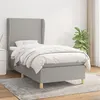 Image de vidaXL Sommier à lattes de lit avec matelas Gris clair 80x200 cm Tissu