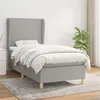 Image de vidaXL Sommier à lattes de lit et matelas Gris clair 90x190 cm Tissu