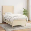 Image de vidaXL Sommier à lattes de lit avec matelas Crème 90x200 cm Tissu