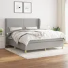 Image de vidaXL Lit Ã  sommier tapissier avec matelas Gris clair 160x200cm Tissu