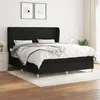 Image de vidaXL Sommier à lattes de lit avec matelas Noir 160x200 cm Tissu