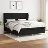 Image de vidaXL Lit Ã  sommier tapissier avec matelas Noir 160x200 cm Tissu