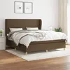 Image de vidaXL Sommier à lattes de lit avec matelas Marron foncé 160x200 cm