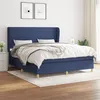 Image de vidaXL Sommier à lattes de lit avec matelas Bleu 160x200 cm Tissu