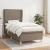 Image de vidaXL Sommier à lattes de lit avec matelas Taupe 90x190 cm Tissu