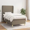 Image de vidaXL Sommier à lattes de lit avec matelas Taupe 90x200 cm Tissu
