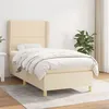 Image de vidaXL Sommier à lattes de lit avec matelas Crème 90x200 cm Tissu3128418
