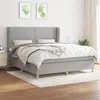 Image de vidaXL Sommier à lattes de lit avec matelas Gris clair 180x200cm Tissu