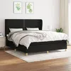 Image de vidaXL Sommier à lattes de lit avec matelas Noir 180x200 cm Tissu