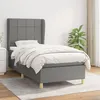 Image de vidaXL Sommier à lattes de lit avec matelas Gris foncé 90x200 cm Tissu