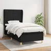 Image de vidaXL Sommier à lattes de lit avec matelas Noir 100x200 cm Tissu