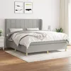 Image de vidaXL Sommier à lattes de lit avec matelas Gris clair 160x200cm Tissu