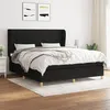 Image de vidaXL Sommier à lattes de lit avec matelas Noir 160x200 cm Tissu