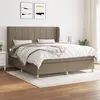 Image de vidaXL Sommier à lattes de lit avec matelas Taupe 160x200 cm Tissu