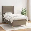 Image de vidaXL Sommier à lattes de lit avec matelas Taupe 80x200 cm Tissu