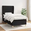Image de vidaXL Sommier à lattes de lit avec matelas Noir 90x190 cm Tissu