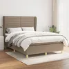 Image de vidaXL Sommier à lattes de lit avec matelas Taupe 140x190 cm Tissu