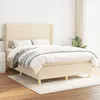 Image de vidaXL Sommier à lattes de lit avec matelas Crème 140x200 cm Tissu