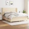 Image de vidaXL Sommier à lattes de lit avec matelas Crème 160x200 cm Tissu