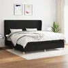 Image de vidaXL Sommier à lattes de lit avec matelas Noir 200x200 cm Tissu