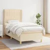 Image de vidaXL Sommier à lattes de lit avec matelas Crème 90x200 cm Tissu