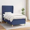 Image de vidaXL Sommier à lattes de lit avec matelas Bleu 100x200 cm Tissu3128667