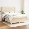 Image de vidaXL Sommier à lattes de lit avec matelas Crème 140x200 cm Tissu