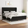 Image de vidaXL Sommier à lattes de lit avec matelas Noir 160x200 cm Tissu