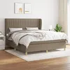 Image de VidaXL Lit Ã  sommier tapissier avec matelas Taupe 160x200 cm Tissu - ModÃ¨le 3128697
