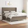 Image de vidaXL Sommier à lattes de lit avec matelas Taupe 180x200 cm Tissu