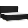 Image de vidaXL Lit À Sommier Tapissier Avec Matelas Noir 200x200 Cm Tissu
