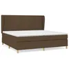 Image de Lit Ã  sommier tapissier avec matelas Marron foncÃ© 200x200 cm
