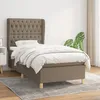 Image de 3128737 vidaXL Lit Ã  sommier tapissier avec matelas Taupe 90x200 cm Tissu