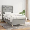 Image de vidaXL Lit Ã  sommier tapissier avec matelas Gris clair 100x200cm Tissu