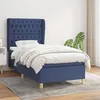 Image de vidaXL Sommier à lattes de lit avec matelas Bleu 100x200 cm Tissu