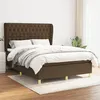 Image de vidaXL Sommier à lattes de lit avec matelas Marron foncé 140x190 cm3128760